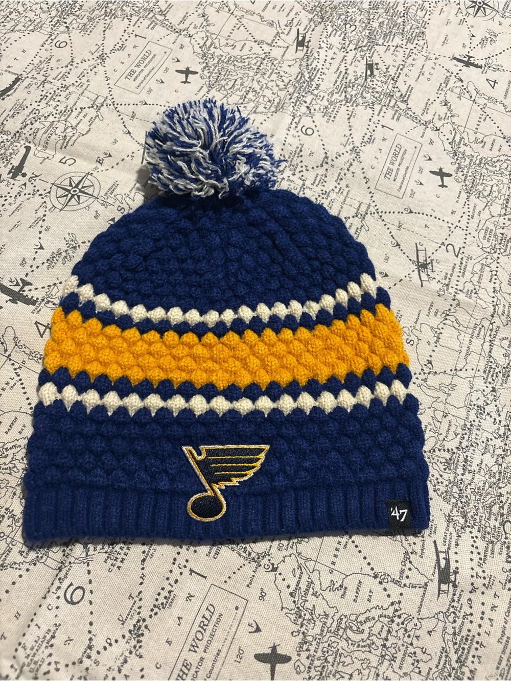 '47 St. Louis Blues Navy, Gold & White Knit Pom Beanie